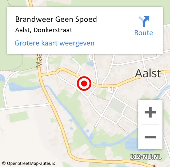 Locatie op kaart van de 112 melding: Brandweer Geen Spoed Naar Aalst, Donkerstraat op 11 maart 2022 14:42