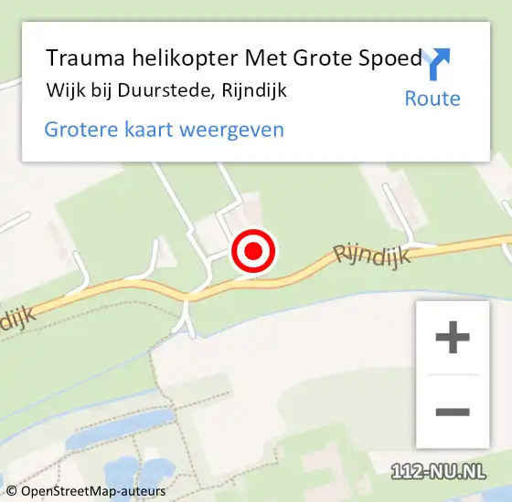 Locatie op kaart van de 112 melding: Trauma helikopter Met Grote Spoed Naar Wijk bij Duurstede, Rijndijk op 11 maart 2022 14:44