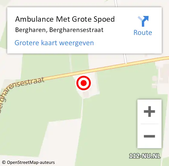 Locatie op kaart van de 112 melding: Ambulance Met Grote Spoed Naar Bergharen, Bergharensestraat op 11 maart 2022 15:09