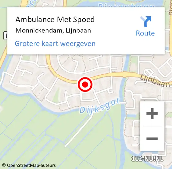 Locatie op kaart van de 112 melding: Ambulance Met Spoed Naar Monnickendam, Lijnbaan op 11 maart 2022 15:23