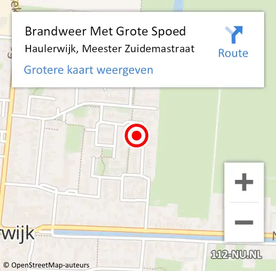 Locatie op kaart van de 112 melding: Brandweer Met Grote Spoed Naar Haulerwijk, Meester Zuidemastraat op 11 maart 2022 15:27