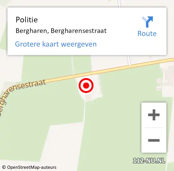 Locatie op kaart van de 112 melding: Politie Bergharen, Bergharensestraat op 11 maart 2022 15:30