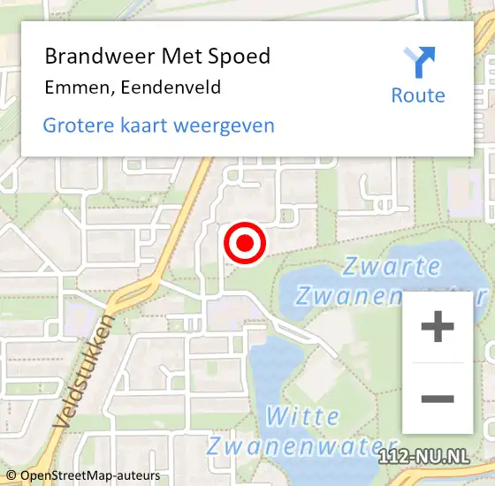 Locatie op kaart van de 112 melding: Brandweer Met Spoed Naar Emmen, Eendenveld op 11 maart 2022 15:36