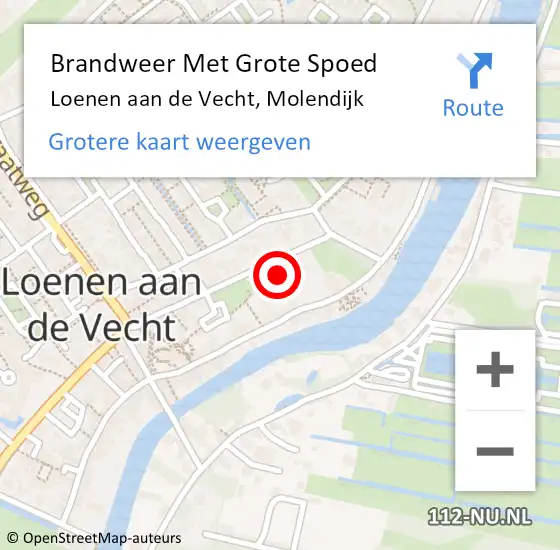 Locatie op kaart van de 112 melding: Brandweer Met Grote Spoed Naar Loenen aan de Vecht, Molendijk op 10 juli 2014 19:06