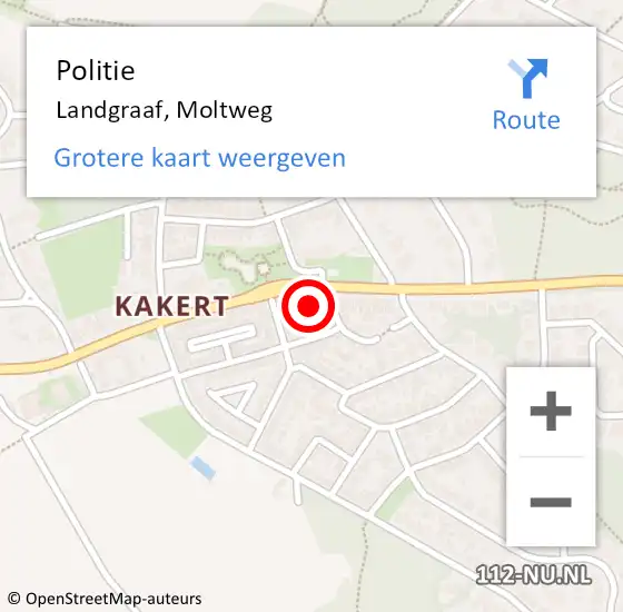 Locatie op kaart van de 112 melding: Politie Landgraaf, Moltweg op 11 maart 2022 15:51