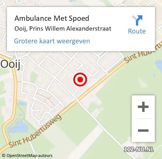 Locatie op kaart van de 112 melding: Ambulance Met Spoed Naar Ooij, Prins Willem Alexanderstraat op 11 maart 2022 15:54