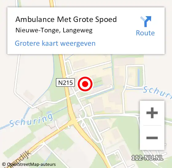 Locatie op kaart van de 112 melding: Ambulance Met Grote Spoed Naar Nieuwe-Tonge, Langeweg op 11 maart 2022 16:03