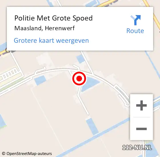 Locatie op kaart van de 112 melding: Politie Met Grote Spoed Naar Maasland, Herenwerf op 11 maart 2022 17:23