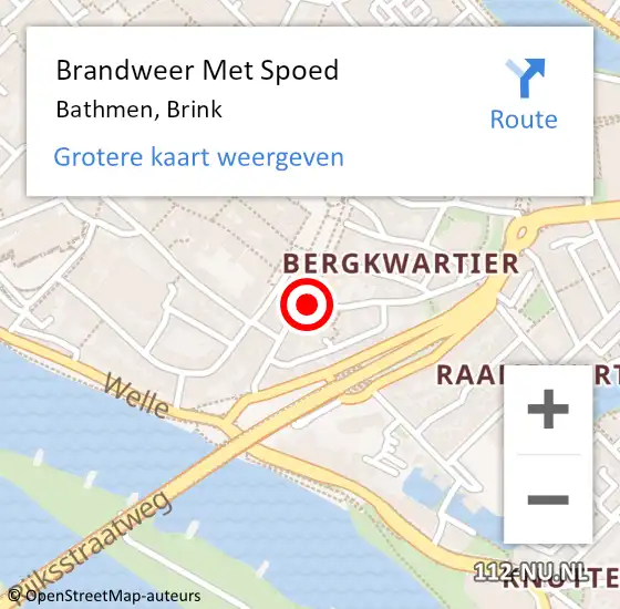 Locatie op kaart van de 112 melding: Brandweer Met Spoed Naar Bathmen, Brink op 11 maart 2022 19:24