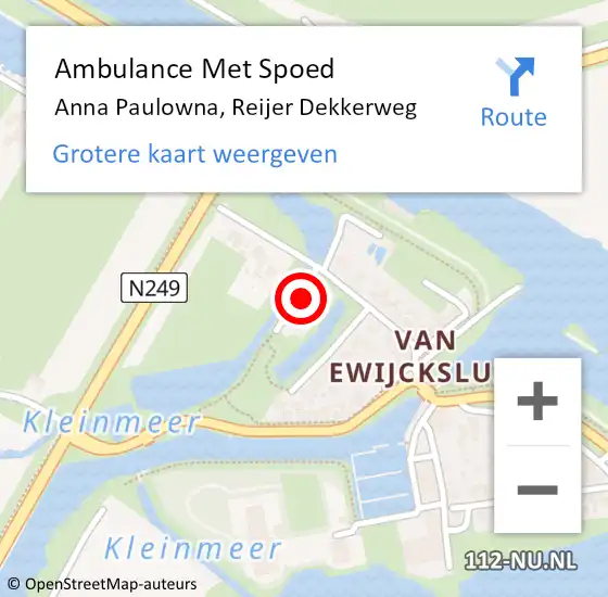 Locatie op kaart van de 112 melding: Ambulance Met Spoed Naar Anna Paulowna, Reijer Dekkerweg op 11 maart 2022 20:14