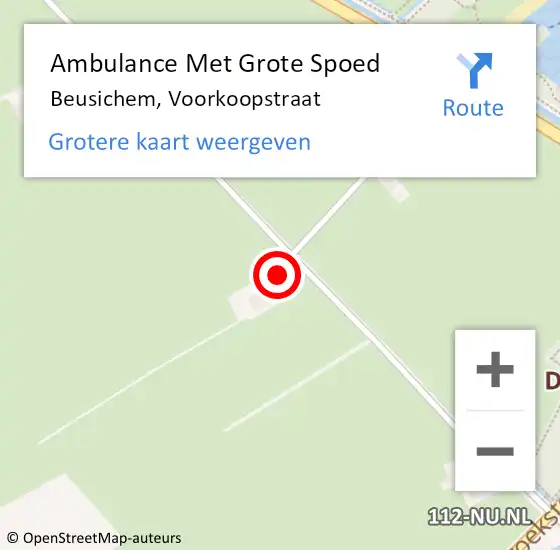 Locatie op kaart van de 112 melding: Ambulance Met Grote Spoed Naar Beusichem, Voorkoopstraat op 11 maart 2022 21:00