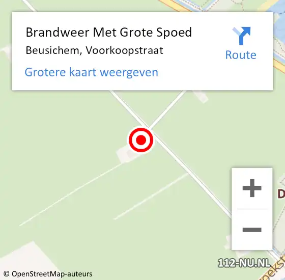 Locatie op kaart van de 112 melding: Brandweer Met Grote Spoed Naar Beusichem, Voorkoopstraat op 11 maart 2022 21:16