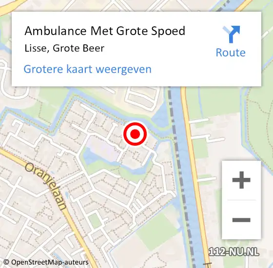 Locatie op kaart van de 112 melding: Ambulance Met Grote Spoed Naar Lisse, Grote Beer op 11 maart 2022 21:30