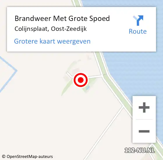 Locatie op kaart van de 112 melding: Brandweer Met Grote Spoed Naar Colijnsplaat, Oost-Zeedijk op 11 maart 2022 22:00