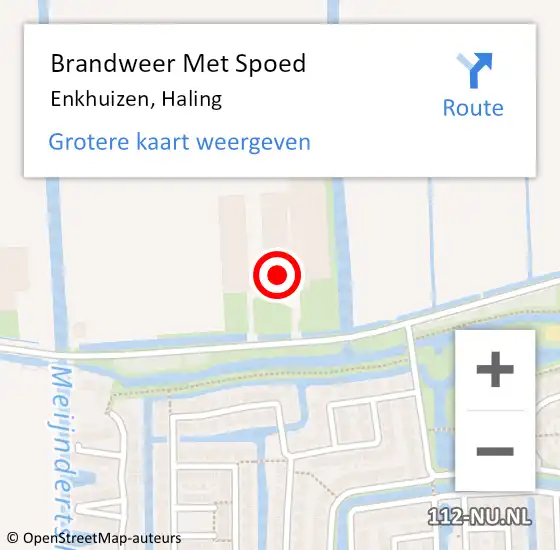 Locatie op kaart van de 112 melding: Brandweer Met Spoed Naar Enkhuizen, Haling op 11 maart 2022 22:56