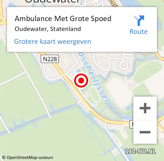 Locatie op kaart van de 112 melding: Ambulance Met Grote Spoed Naar Oudewater, Statenland op 10 juli 2014 19:50