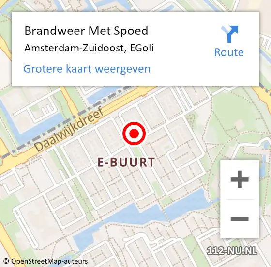 Locatie op kaart van de 112 melding: Brandweer Met Spoed Naar Amsterdam-Zuidoost, EGoli op 12 maart 2022 00:23