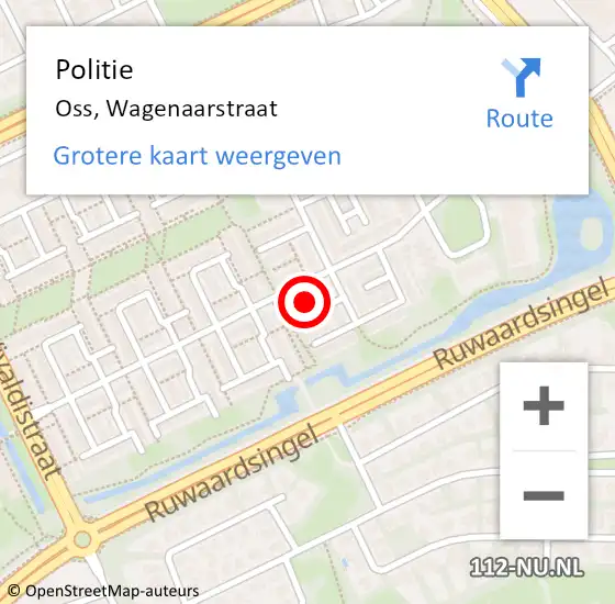 Locatie op kaart van de 112 melding: Politie Oss, Wagenaarstraat op 12 maart 2022 02:05