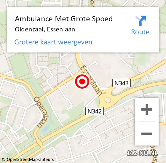 Locatie op kaart van de 112 melding: Ambulance Met Grote Spoed Naar Oldenzaal, Essenlaan op 12 maart 2022 02:15