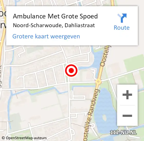 Locatie op kaart van de 112 melding: Ambulance Met Grote Spoed Naar Noord-Scharwoude, Dahliastraat op 12 maart 2022 02:31