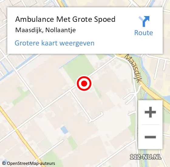 Locatie op kaart van de 112 melding: Ambulance Met Grote Spoed Naar Maasdijk, Nollaantje op 12 maart 2022 02:47