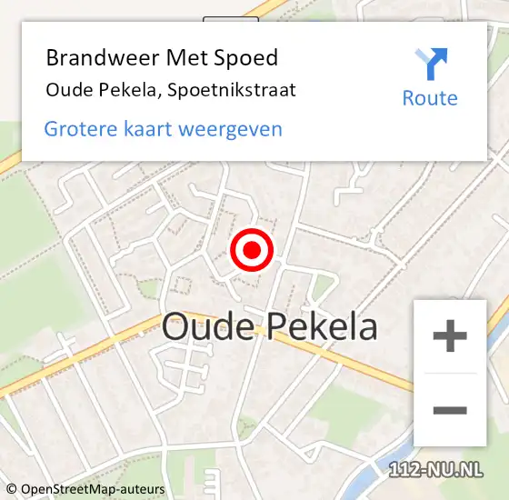 Locatie op kaart van de 112 melding: Brandweer Met Spoed Naar Oude Pekela, Spoetnikstraat op 10 juli 2014 19:59