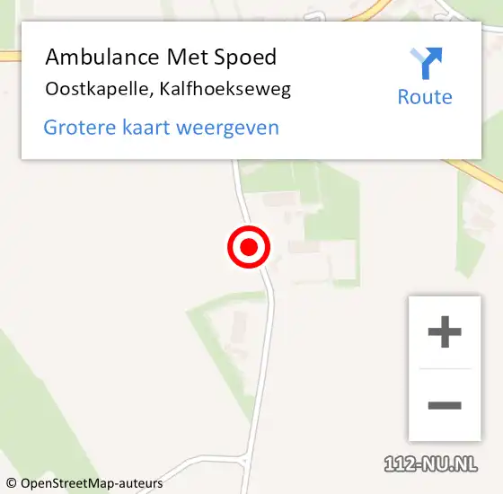 Locatie op kaart van de 112 melding: Ambulance Met Spoed Naar Oostkapelle, Kalfhoekseweg op 10 juli 2014 20:03