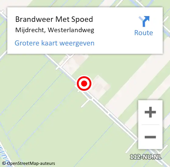 Locatie op kaart van de 112 melding: Brandweer Met Spoed Naar Mijdrecht, Westerlandweg op 12 maart 2022 06:38