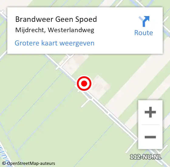 Locatie op kaart van de 112 melding: Brandweer Geen Spoed Naar Mijdrecht, Westerlandweg op 12 maart 2022 06:41