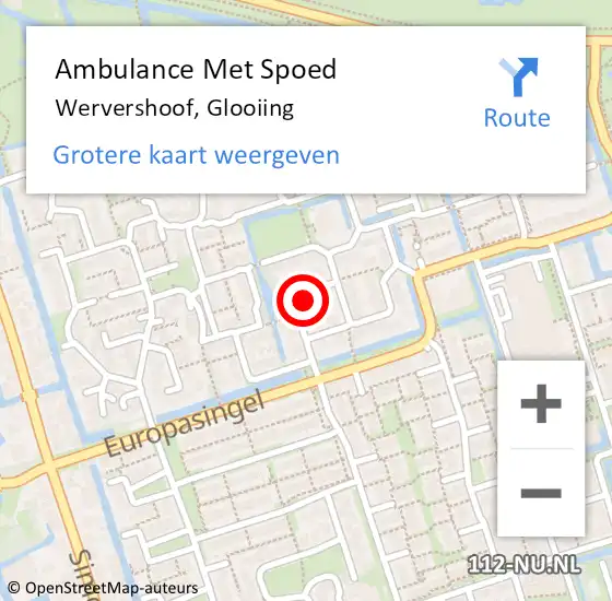 Locatie op kaart van de 112 melding: Ambulance Met Spoed Naar Wervershoof, Glooiing op 12 maart 2022 07:35