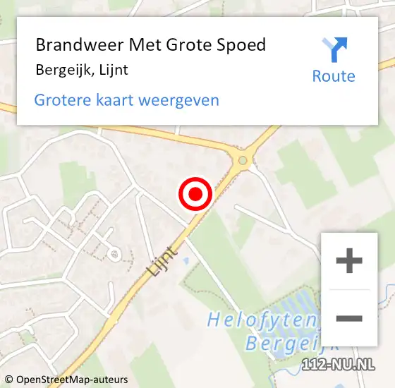 Locatie op kaart van de 112 melding: Brandweer Met Grote Spoed Naar Bergeijk, Lijnt op 12 maart 2022 08:18