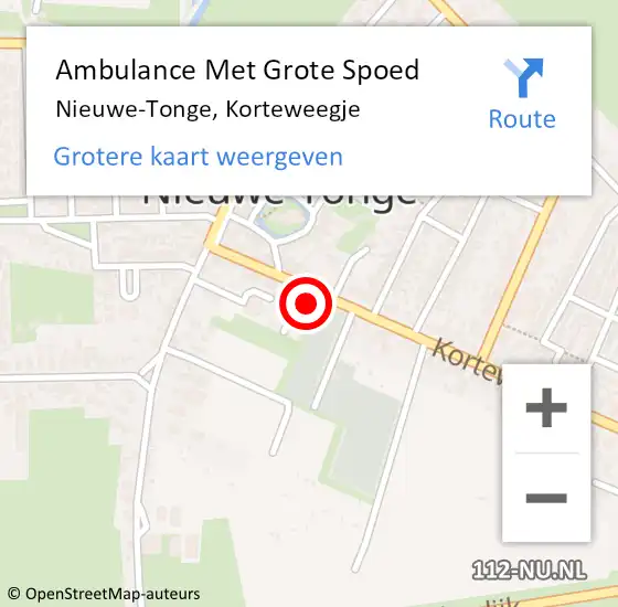 Locatie op kaart van de 112 melding: Ambulance Met Grote Spoed Naar Nieuwe-Tonge, Korteweegje op 10 juli 2014 20:13