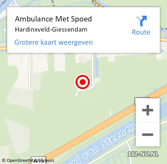 Locatie op kaart van de 112 melding: Ambulance Met Spoed Naar Hardinxveld-Giessendam op 12 maart 2022 08:20