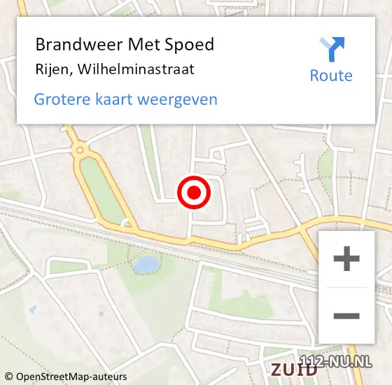 Locatie op kaart van de 112 melding: Brandweer Met Spoed Naar Rijen, Wilhelminastraat op 12 maart 2022 08:54