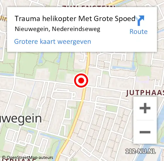 Locatie op kaart van de 112 melding: Trauma helikopter Met Grote Spoed Naar Nieuwegein, Nedereindseweg op 12 maart 2022 09:18