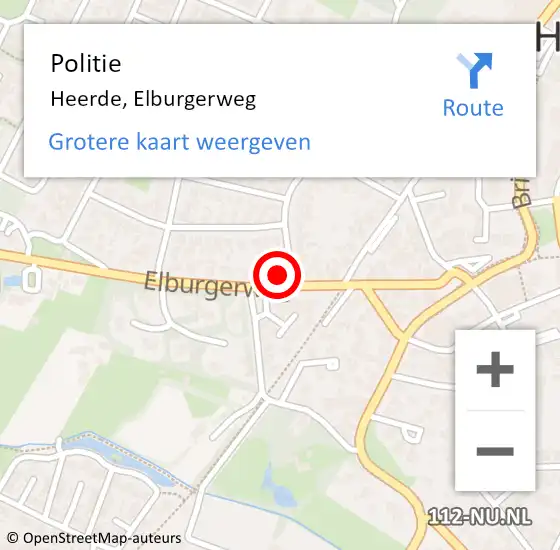 Locatie op kaart van de 112 melding: Politie Heerde, Elburgerweg op 12 maart 2022 09:41