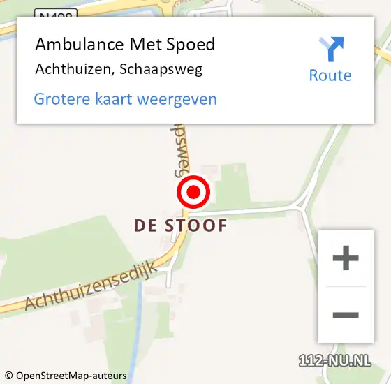 Locatie op kaart van de 112 melding: Ambulance Met Spoed Naar Achthuizen, Schaapsweg op 12 maart 2022 09:46