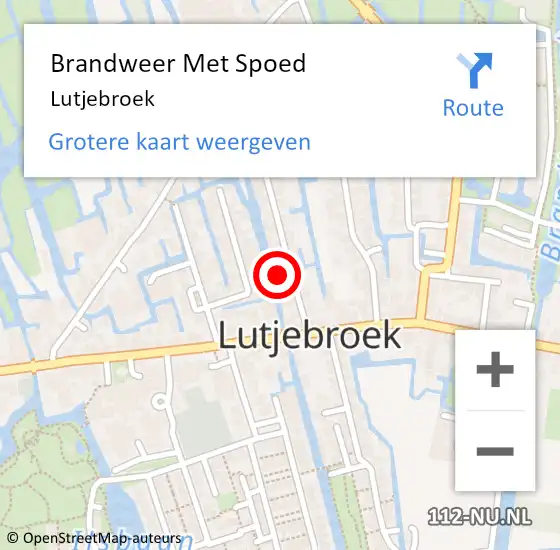 Locatie op kaart van de 112 melding: Brandweer Met Spoed Naar Lutjebroek op 12 maart 2022 10:16