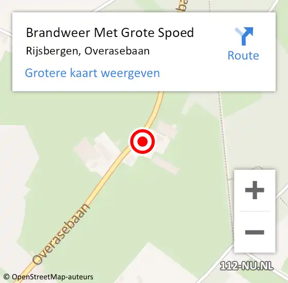 Locatie op kaart van de 112 melding: Brandweer Met Grote Spoed Naar Rijsbergen, Overasebaan op 12 maart 2022 11:10