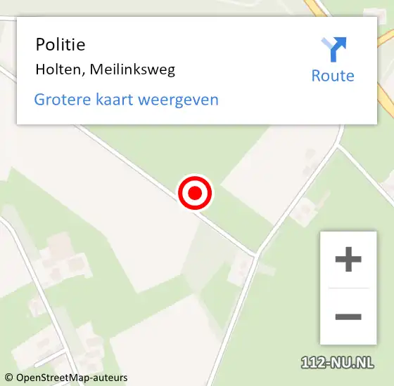 Locatie op kaart van de 112 melding: Politie Holten, Meilinksweg op 12 maart 2022 11:15