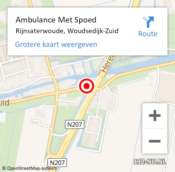 Locatie op kaart van de 112 melding: Ambulance Met Spoed Naar Rijnsaterwoude, Woudsedijk-Zuid op 12 maart 2022 11:19