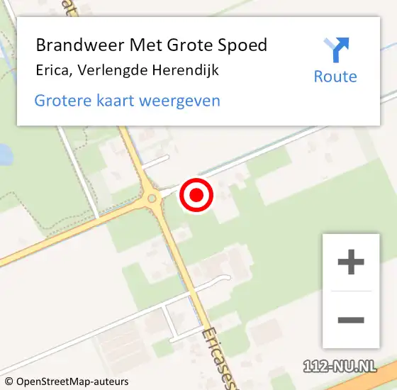 Locatie op kaart van de 112 melding: Brandweer Met Grote Spoed Naar Erica, Verlengde Herendijk op 12 maart 2022 11:40