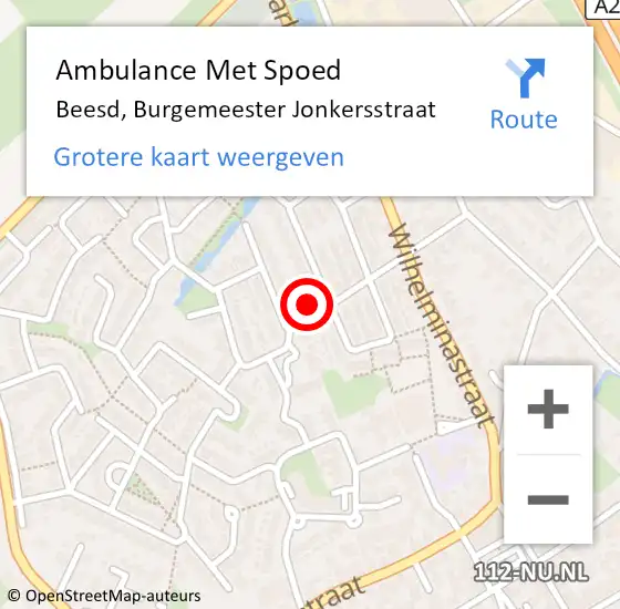 Locatie op kaart van de 112 melding: Ambulance Met Spoed Naar Beesd, Burgemeester Jonkersstraat op 12 maart 2022 11:55