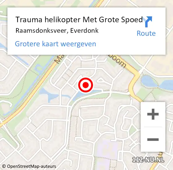Locatie op kaart van de 112 melding: Trauma helikopter Met Grote Spoed Naar Raamsdonksveer, Everdonk op 12 maart 2022 12:04