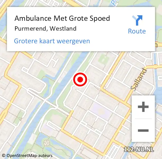 Locatie op kaart van de 112 melding: Ambulance Met Grote Spoed Naar Purmerend, Westland op 12 maart 2022 12:12