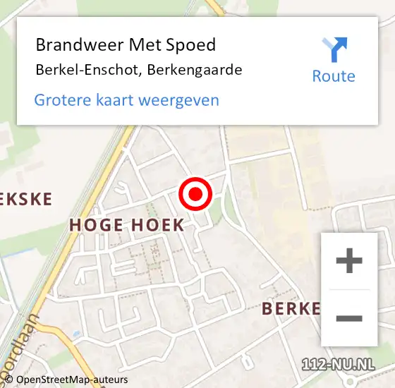 Locatie op kaart van de 112 melding: Brandweer Met Spoed Naar Berkel-Enschot, Berkengaarde op 12 maart 2022 12:22