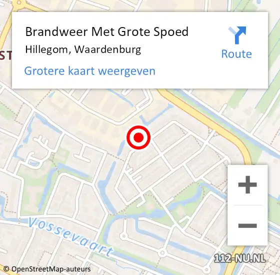 Locatie op kaart van de 112 melding: Brandweer Met Grote Spoed Naar Hillegom, Waardenburg op 12 maart 2022 12:33