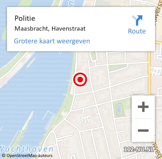 Locatie op kaart van de 112 melding: Politie Maasbracht, Havenstraat op 12 maart 2022 12:45