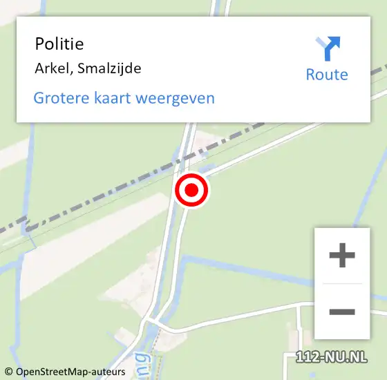 Locatie op kaart van de 112 melding: Politie Arkel, Smalzijde op 12 maart 2022 13:19