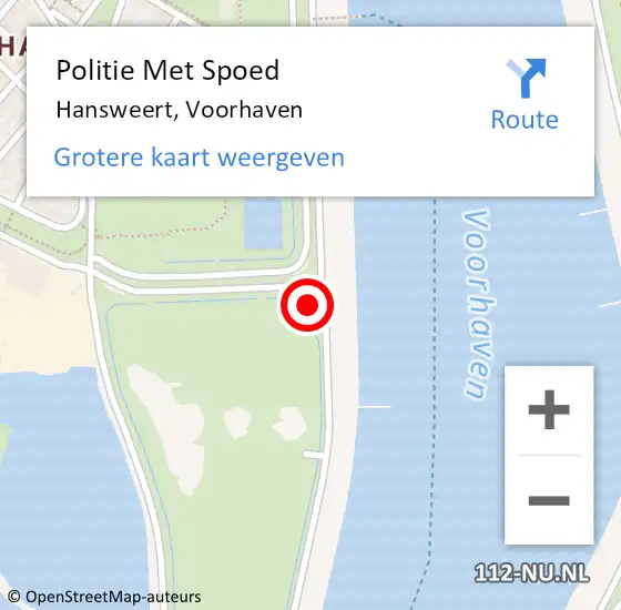 Locatie op kaart van de 112 melding: Politie Met Spoed Naar Hansweert, Voorhaven op 12 maart 2022 13:35